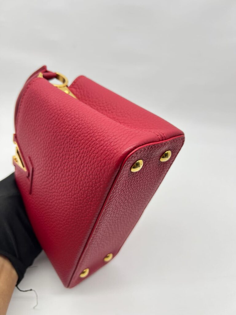 Capucines Mini Taurillon Red Scarlett GHW