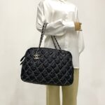 Shoulder Zip Tweed On Stitch Nylon Black Quilted SHW