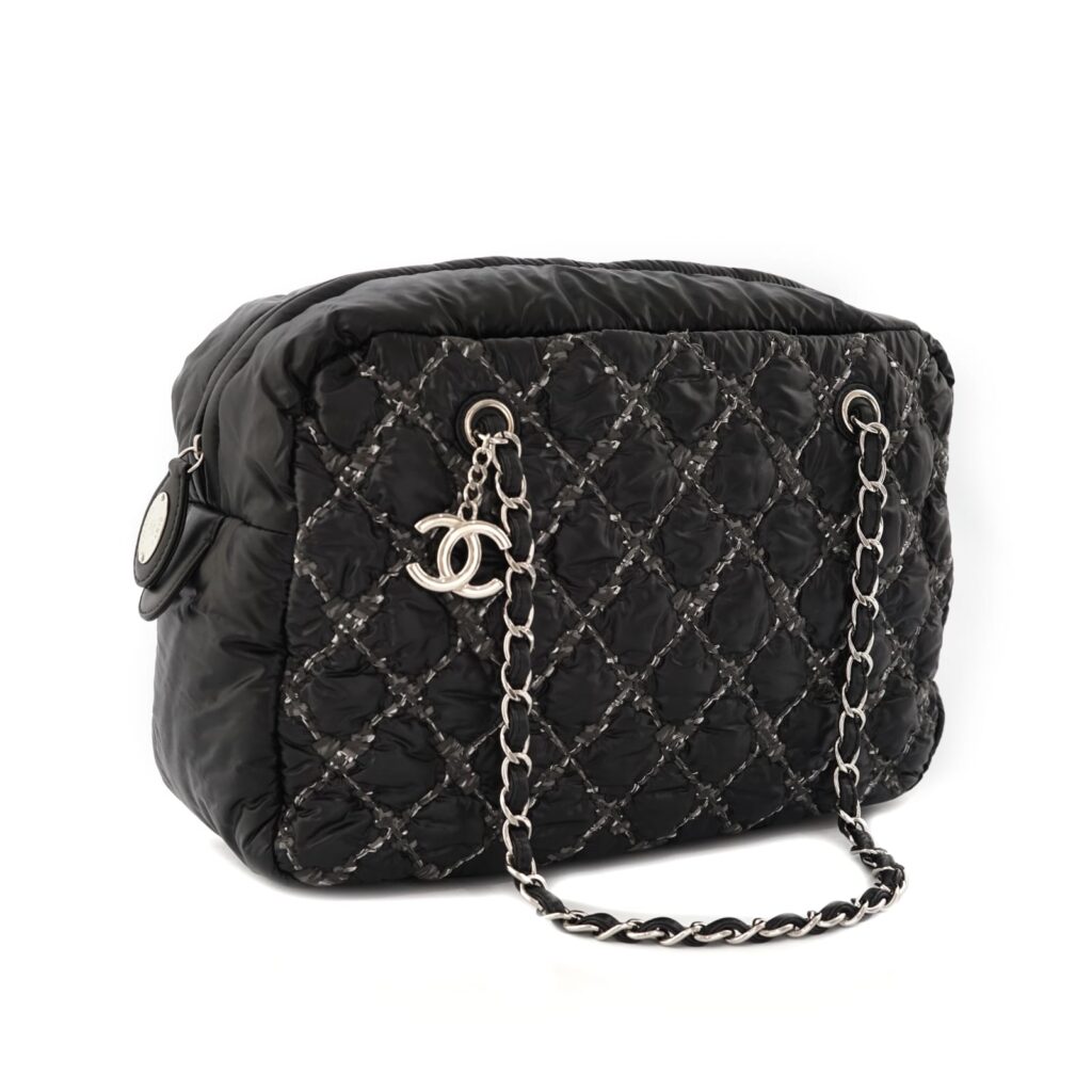 Shoulder Zip Tweed On Stitch Nylon Black Quilted SHW