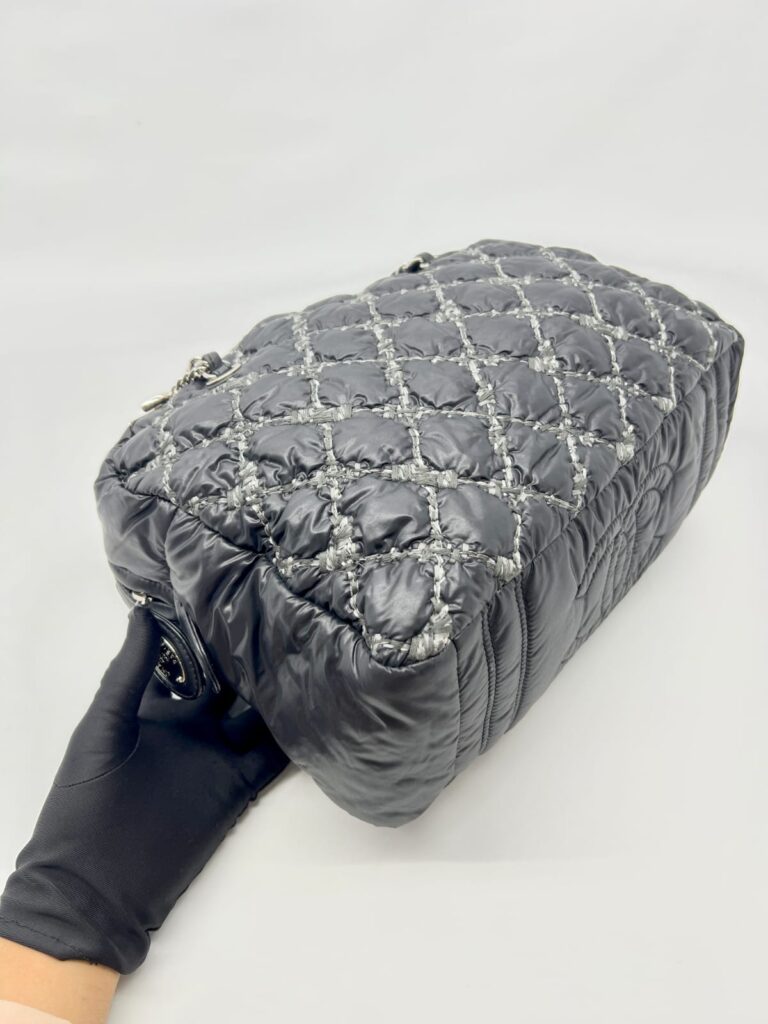 Shoulder Zip Tweed On Stitch Nylon Black Quilted SHW