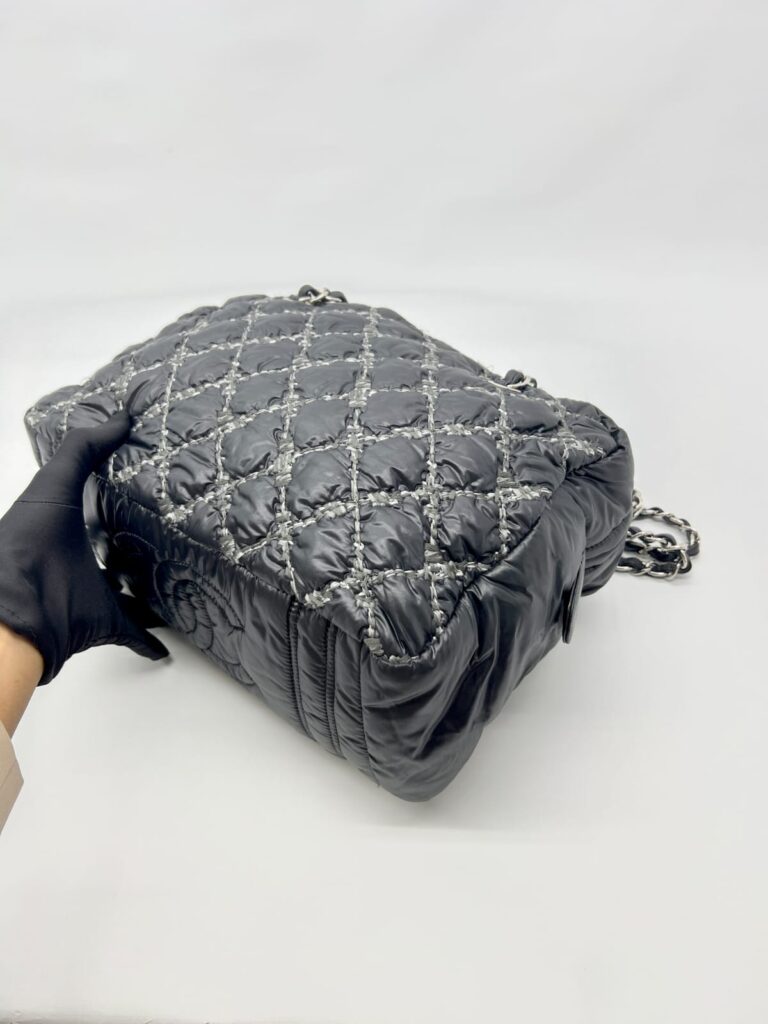 Shoulder Zip Tweed On Stitch Nylon Black Quilted SHW