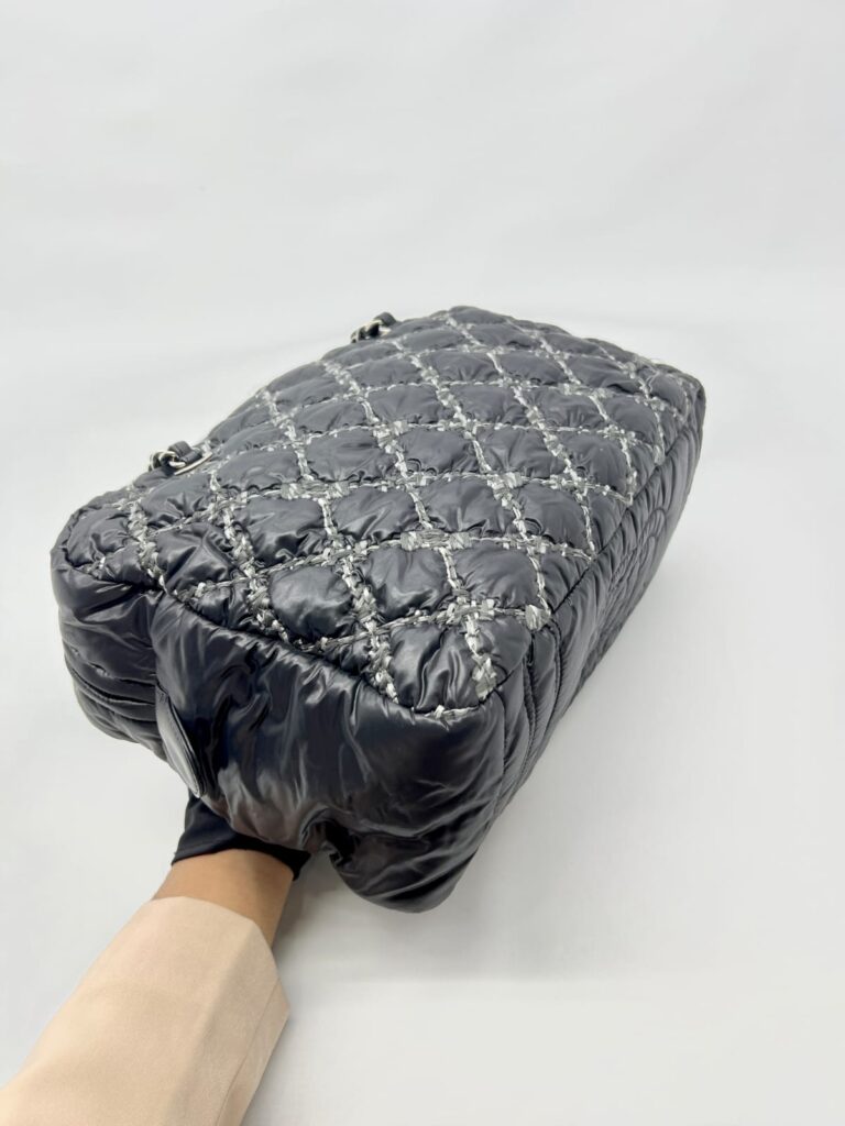 Shoulder Zip Tweed On Stitch Nylon Black Quilted SHW