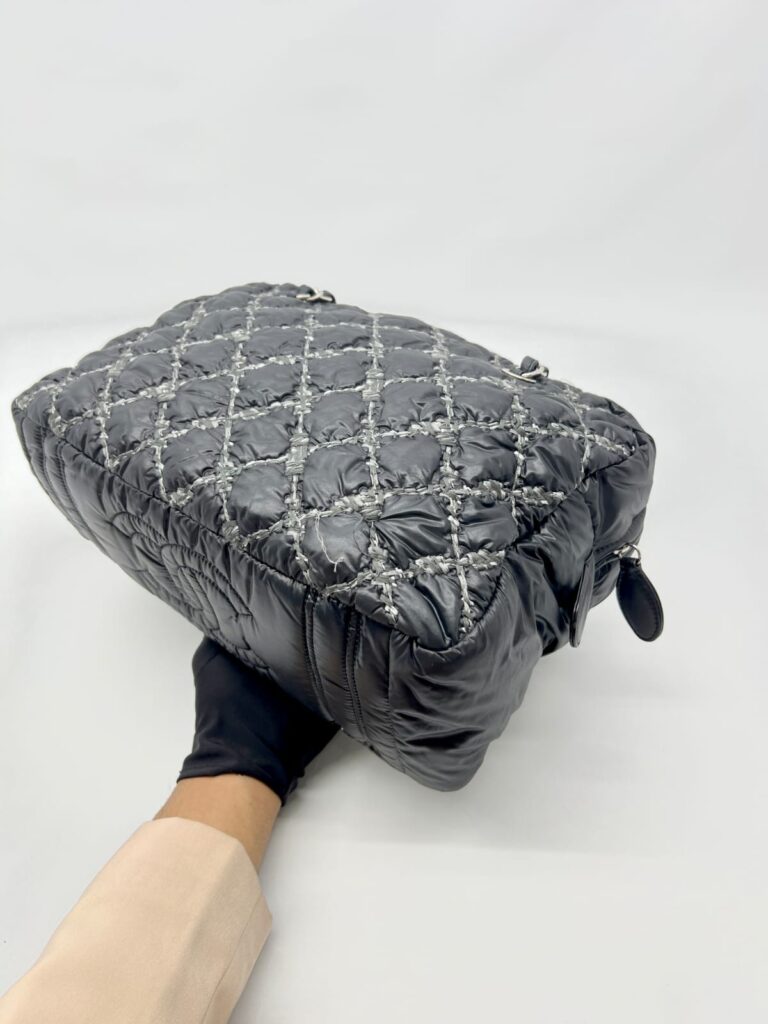 Shoulder Zip Tweed On Stitch Nylon Black Quilted SHW