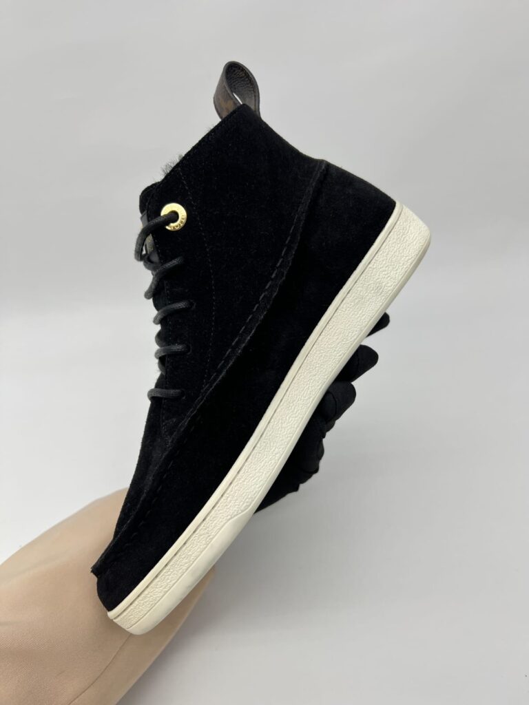 Minnea Sneakers High Suede Fur Black Monogram