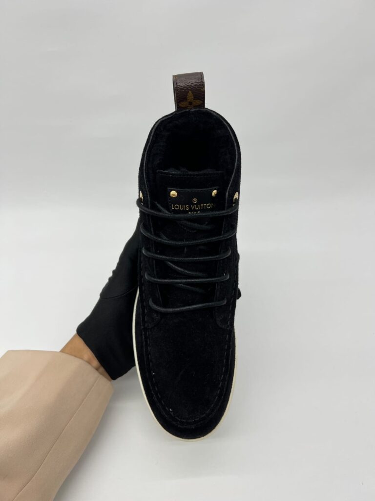 Minnea Sneakers High Suede Fur Black Monogram