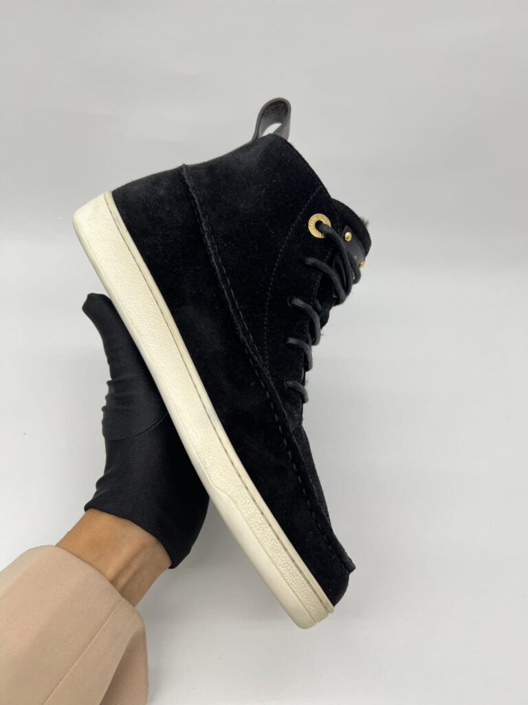 Minnea Sneakers High Suede Fur Black Monogram