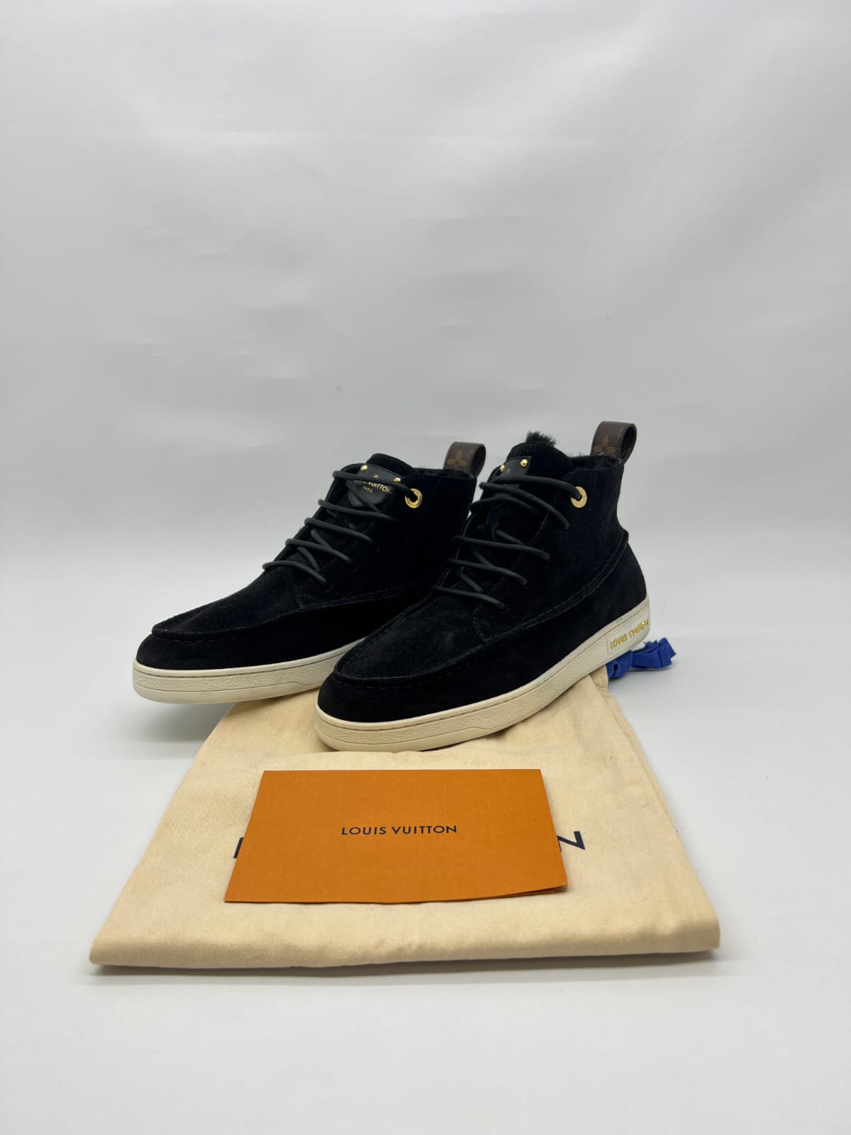 Minnea Sneakers High Suede Fur Black Monogram