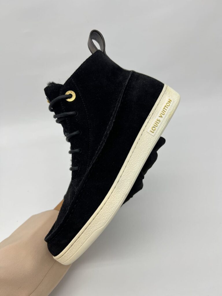 Minnea Sneakers High Suede Fur Black Monogram
