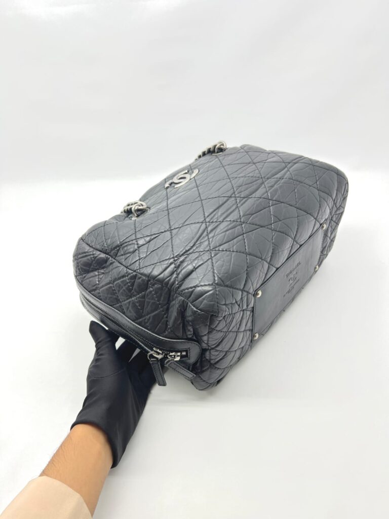 Secret Tag Bowling Bag Black Aged Calfskin RHW