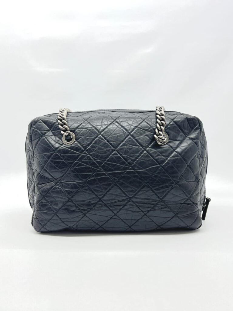 Secret Tag Bowling Bag Black Aged Calfskin RHW