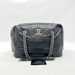 Secret Tag Bowling Bag Black Aged Calfskin RHW