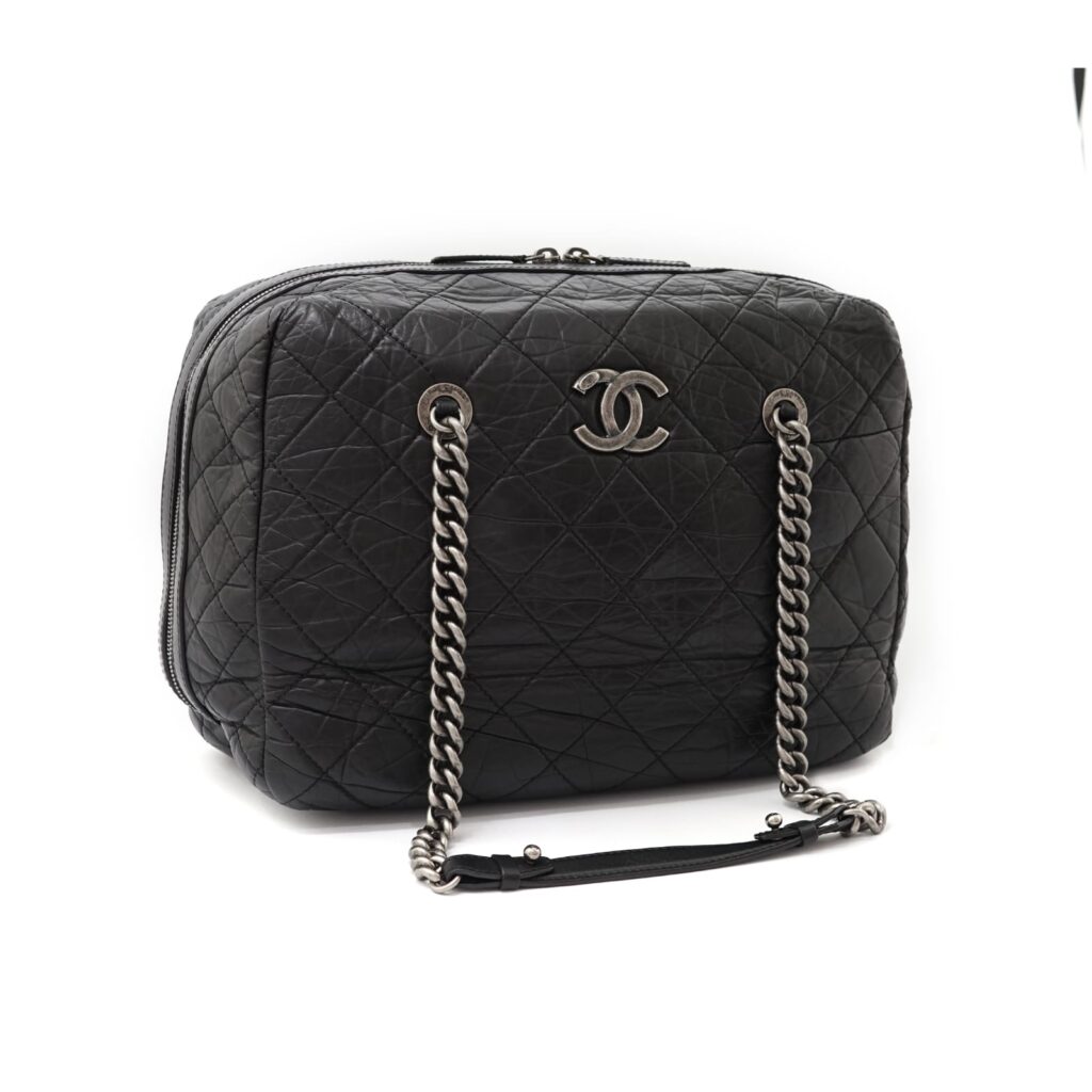 Secret Tag Bowling Bag Black Aged Calfskin RHW