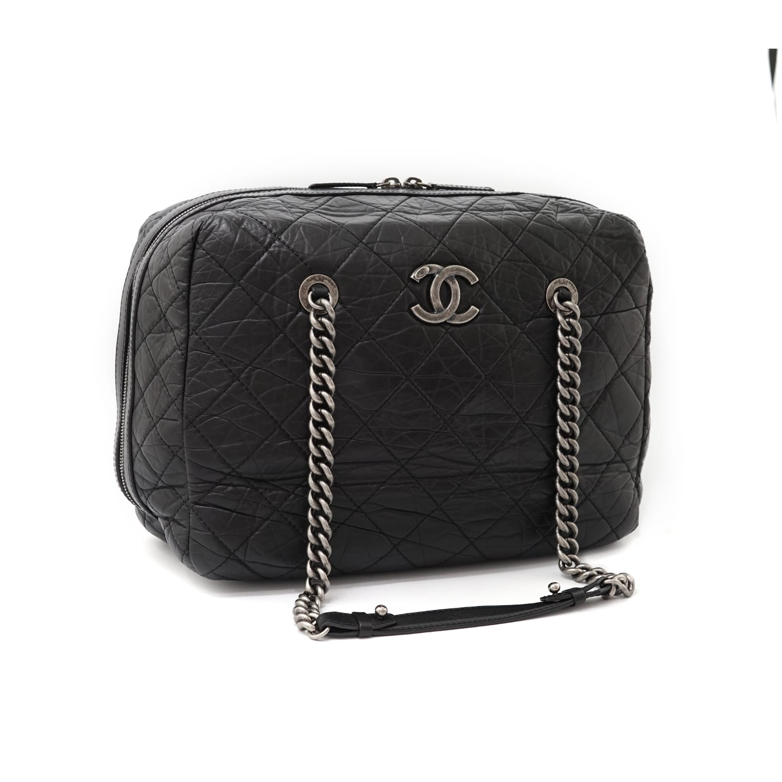 Secret Tag Bowling Bag Black Aged Calfskin RHW