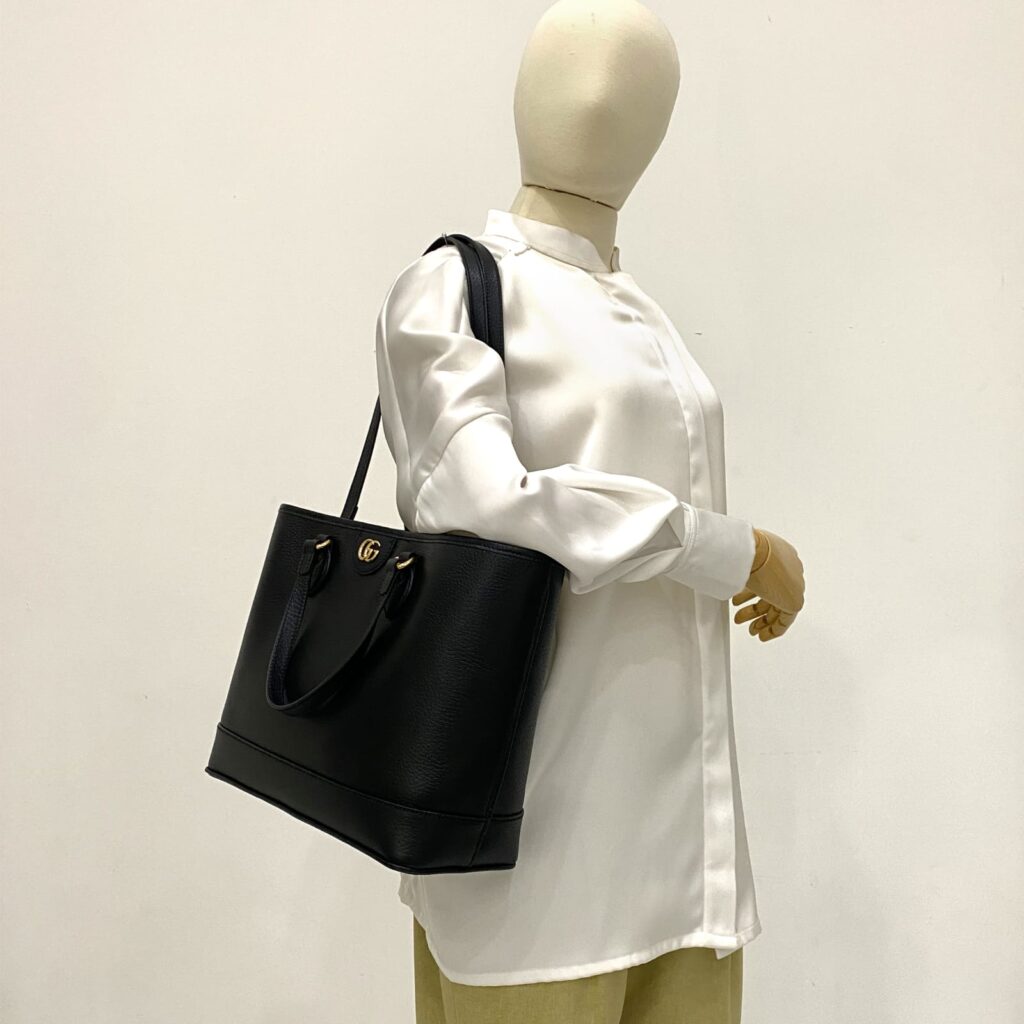Ophidia Small Tote Bag Leather Black GHW