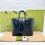 Ophidia Small Tote Bag Leather Black GHW