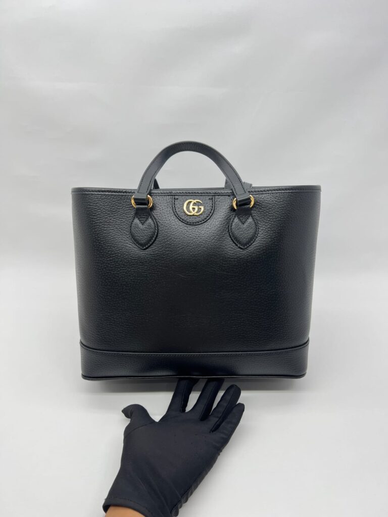 Ophidia Small Tote Bag Leather Black GHW