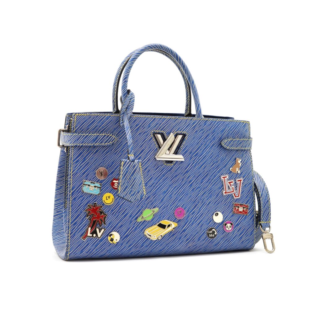 Twist Tote Pins Epi Denim SHW