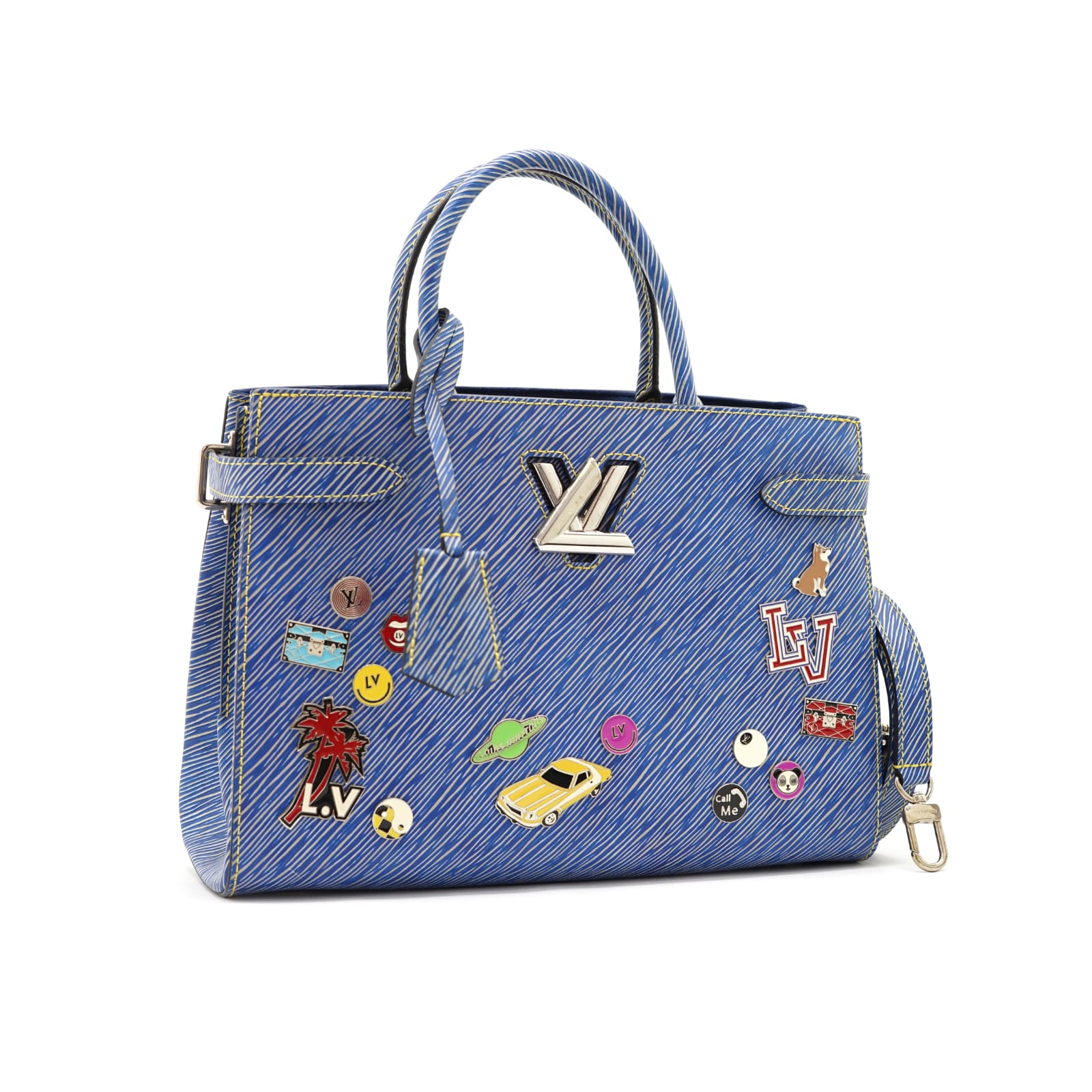 Twist Tote Pins Epi Denim SHW