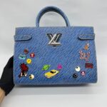 Twist Tote Pins Epi Denim SHW