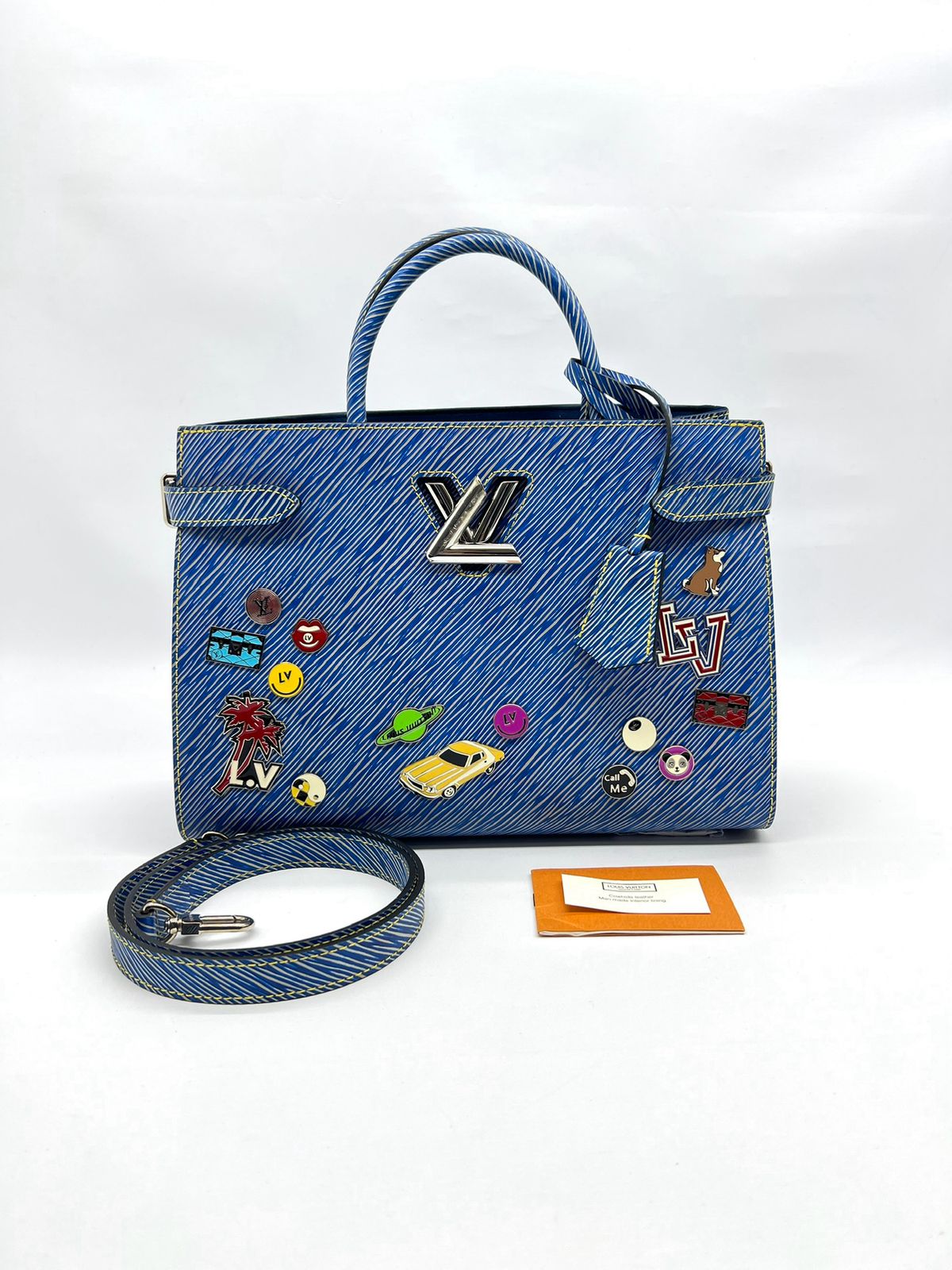 Twist Tote Pins Epi Denim SHW