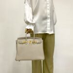 Birkin 25 Veau Togo Craie GHW