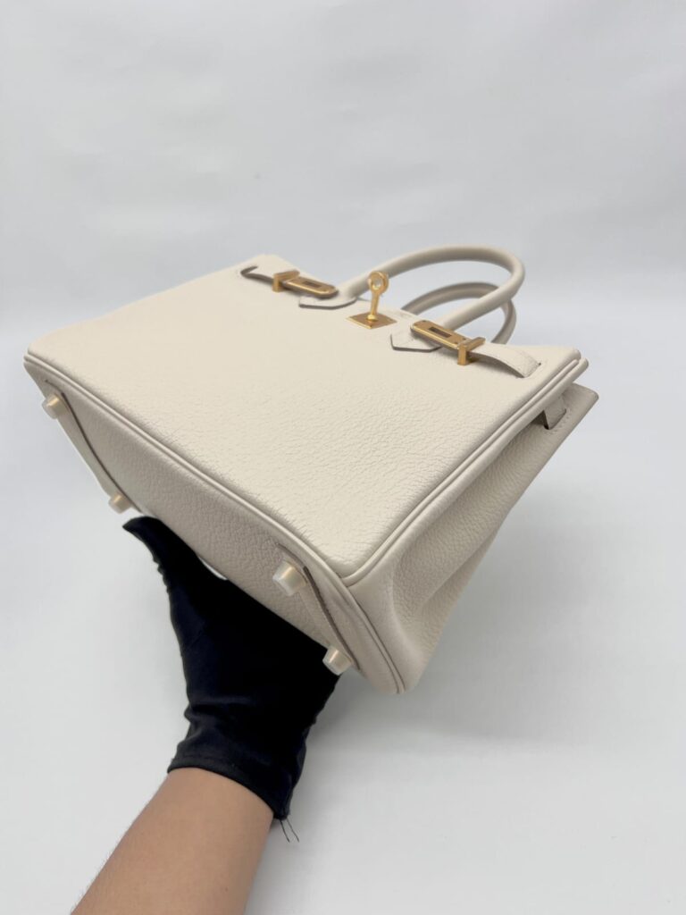 Birkin 25 Veau Togo Craie GHW