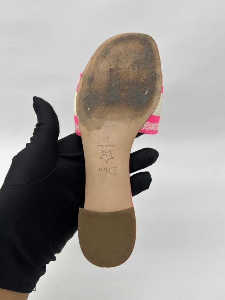 Dway Heeled Slide Bright Pink Toile De Jouy/Pink White