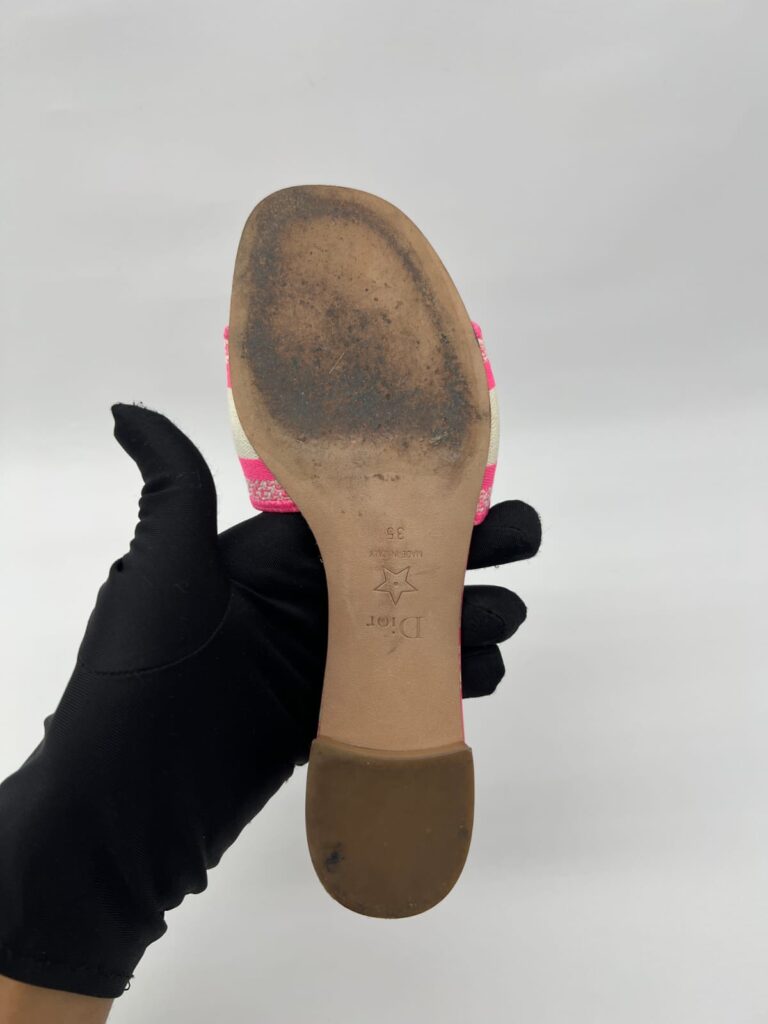 Dway Heeled Slide Bright Pink Toile De Jouy/Pink White