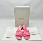 Dway Heeled Slide Bright Pink Toile De Jouy/Pink White