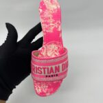 Dway Heeled Slide Bright Pink Toile De Jouy/Pink White