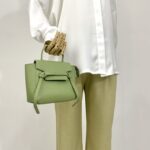 Pico Belt Bag Grained Calfskin Sage Green GHW