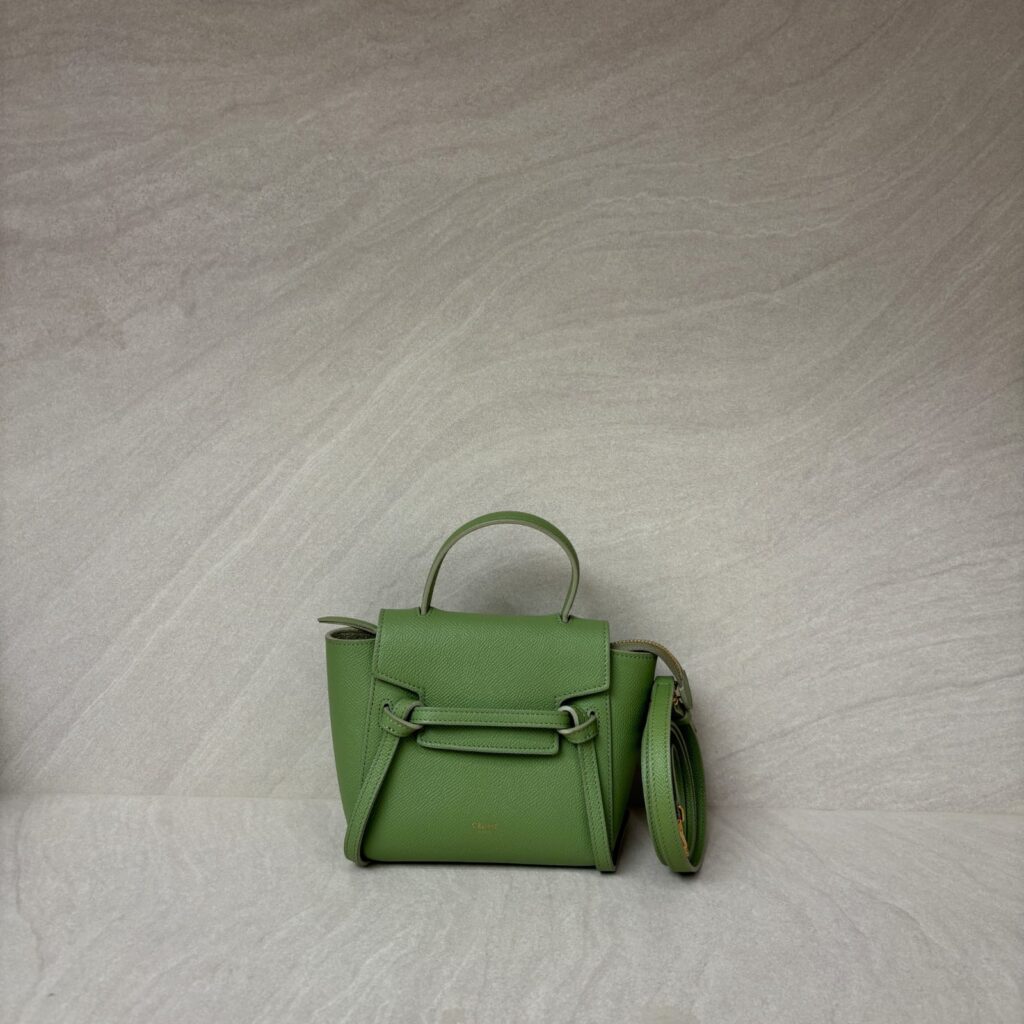 Pico Belt Bag Grained Calfskin Sage Green GHW