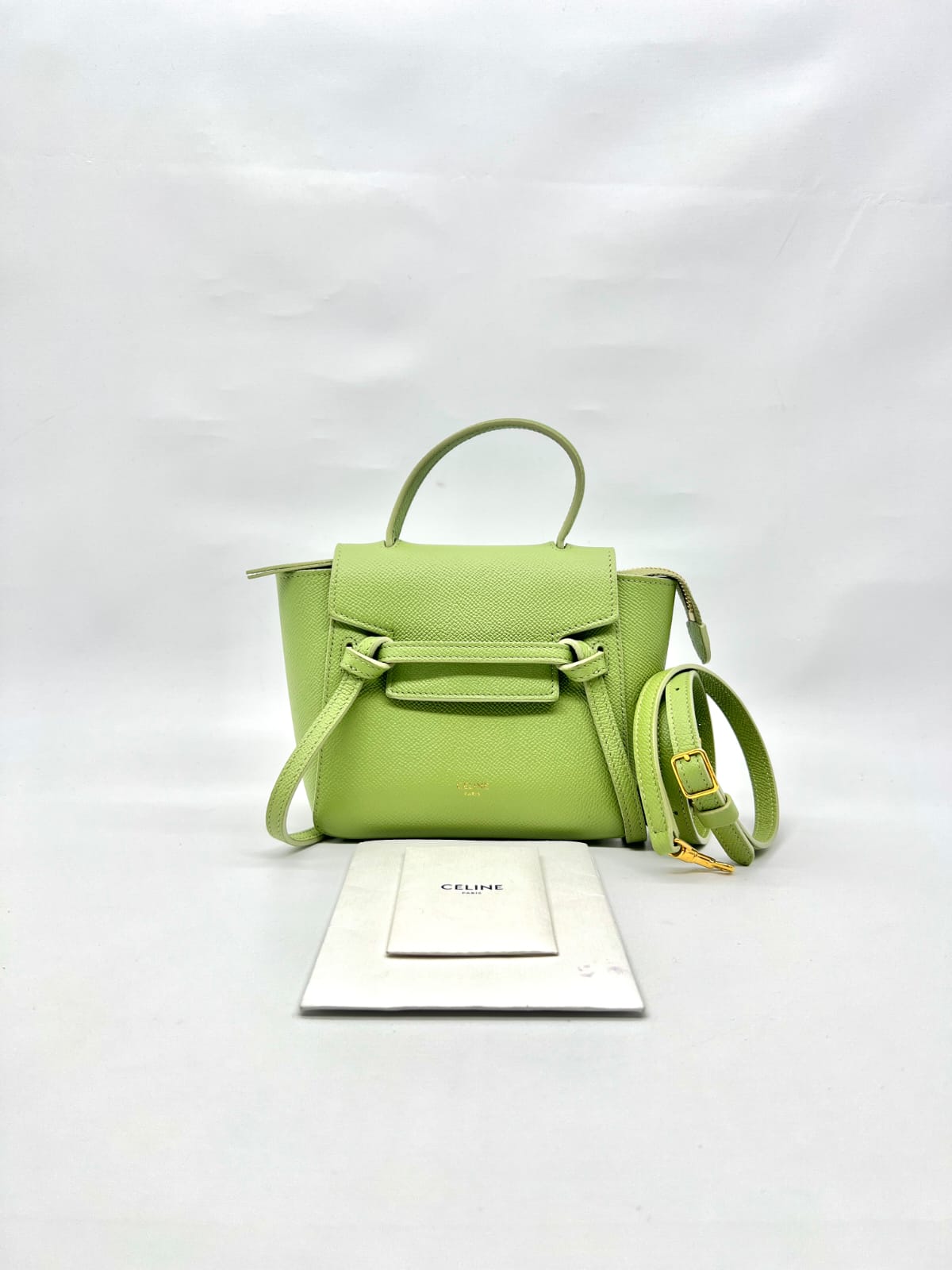 Pico Belt Bag Grained Calfskin Sage Green GHW