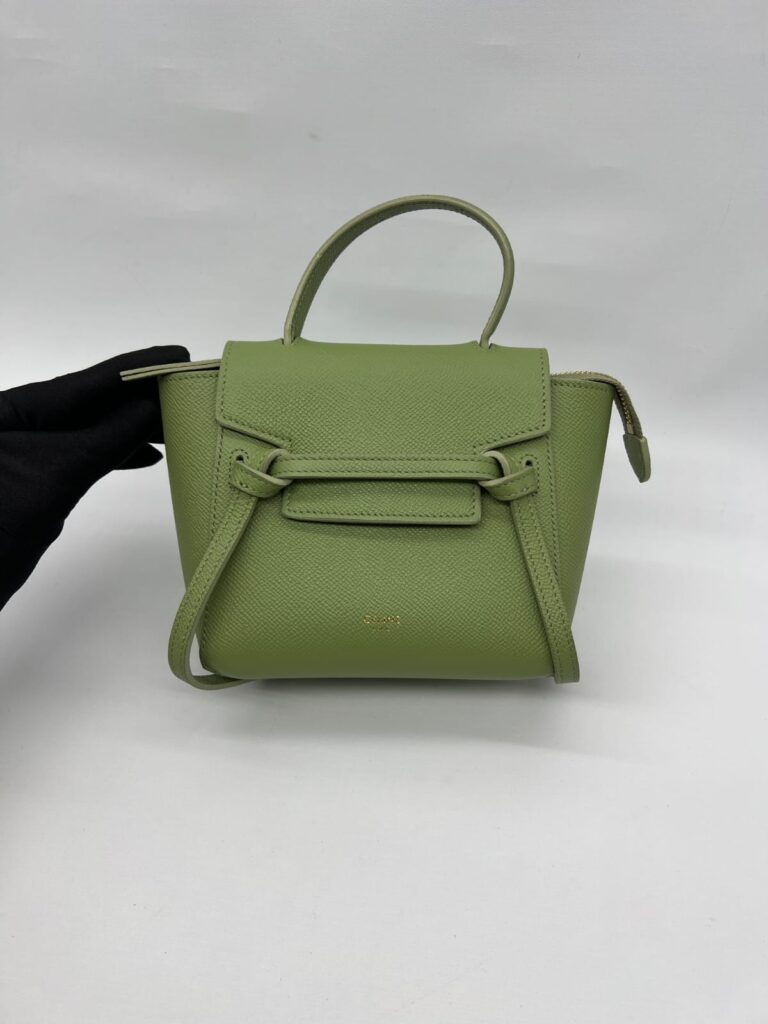 Pico Belt Bag Grained Calfskin Sage Green GHW