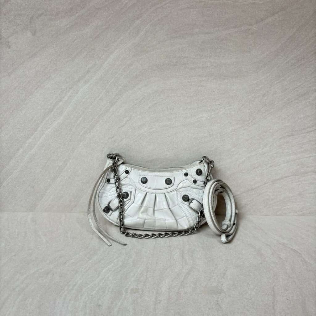 Le Cagole Mini White Croco RHW