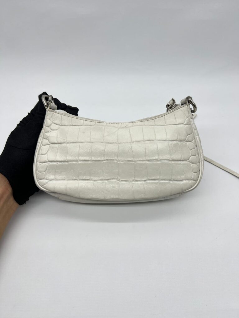 Le Cagole Mini White Croco RHW