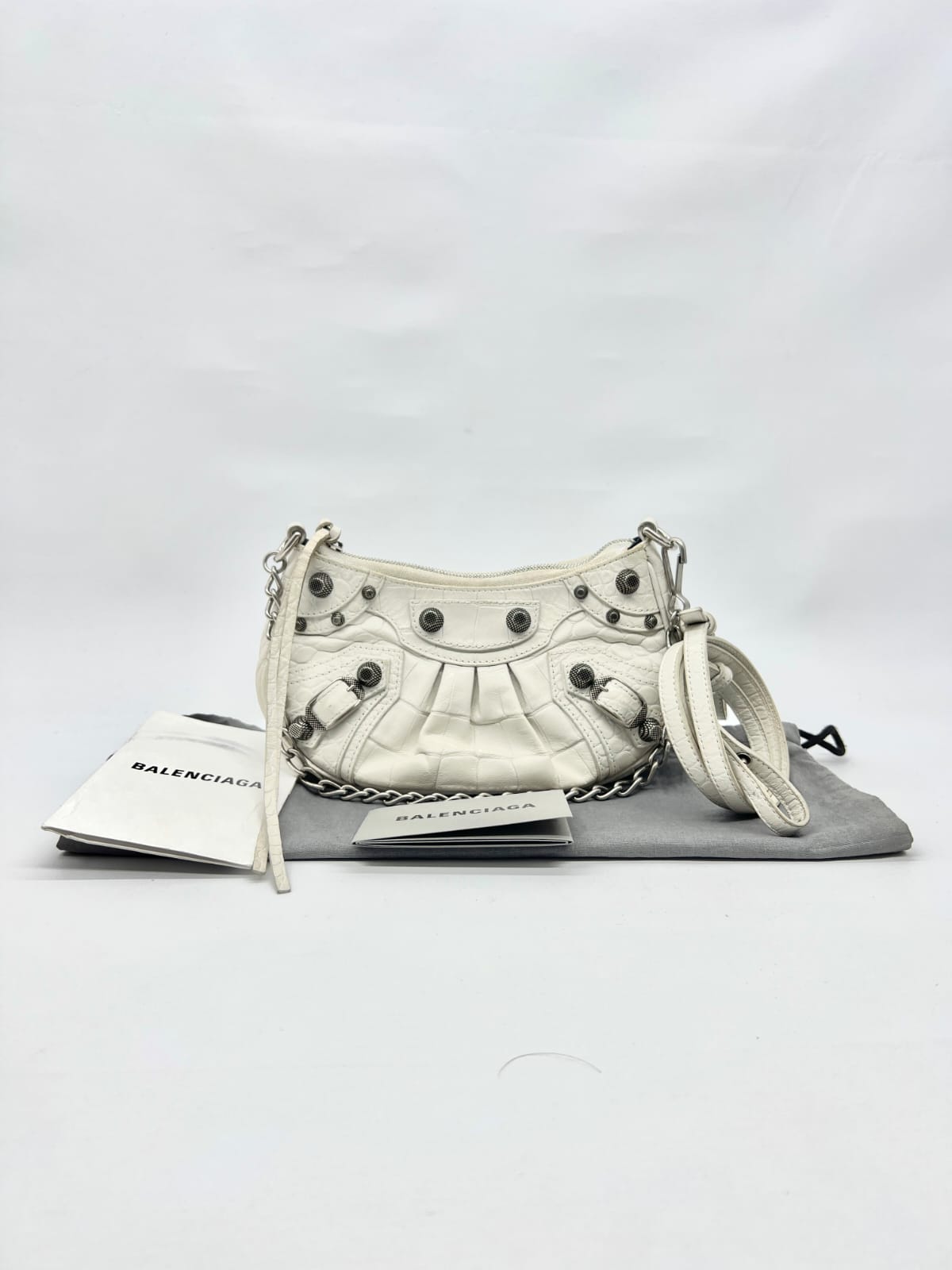 Le Cagole Mini White Croco RHW