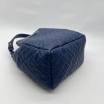 Chain Drawstring Bucket Quilted Blue SHW