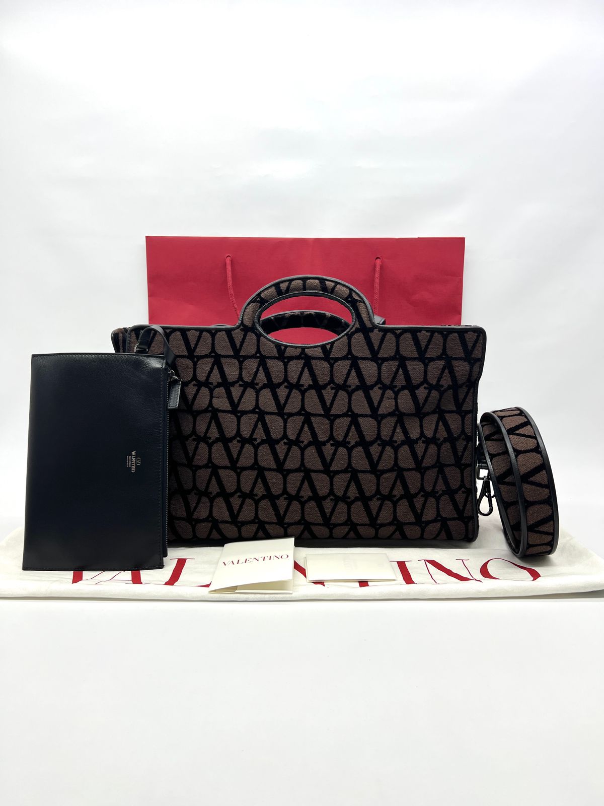 Shoulder Tote Brown Black