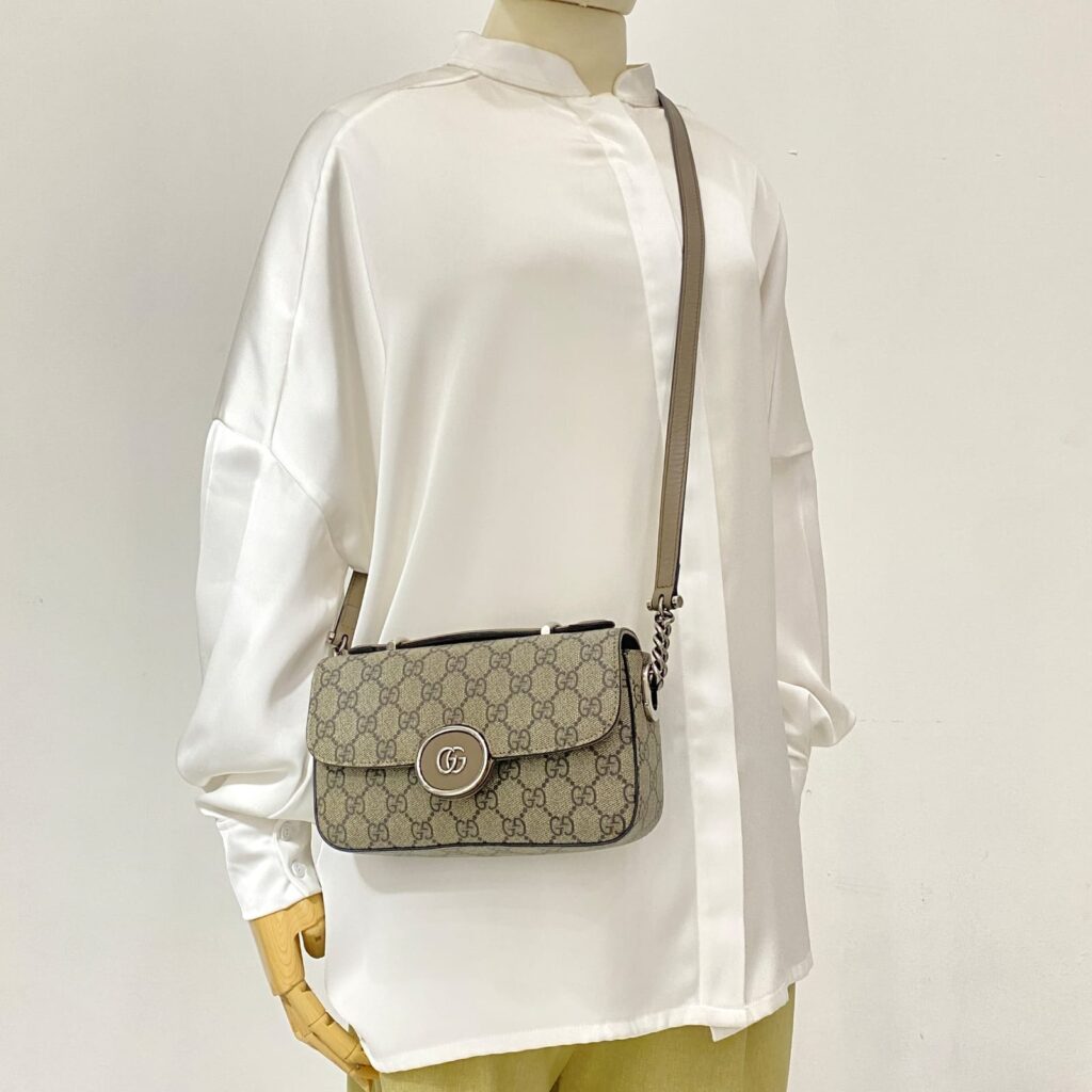 Petite GG Mini Shoulder GG Supreme Taupe SHW