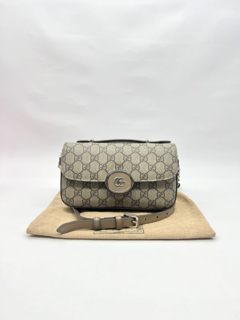 Petite GG Mini Shoulder GG Supreme Taupe SHW