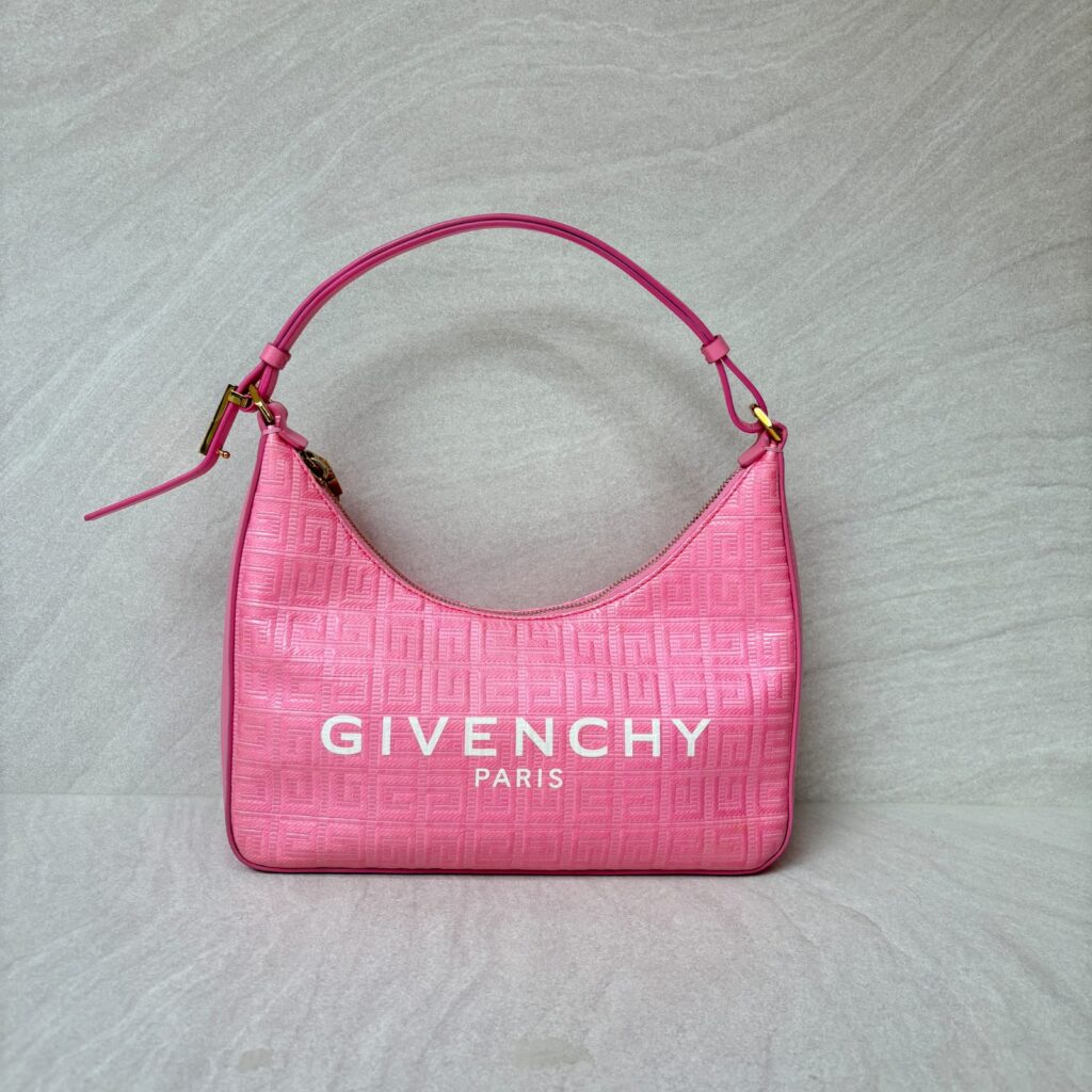 Small Moon Cut Out Coated Canvas Logo 4G Embossed Pink White GHW