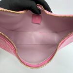 Small Moon Cut Out Coated Canvas Logo 4G Embossed Pink White GHW