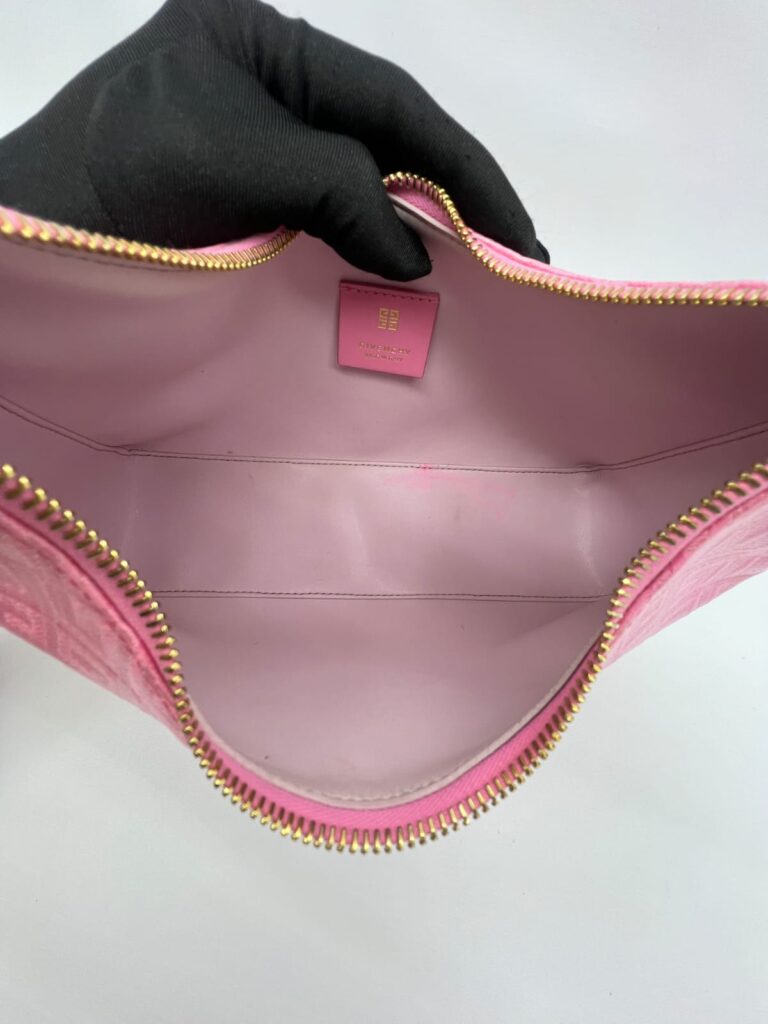 Small Moon Cut Out Coated Canvas Logo 4G Embossed Pink White GHW