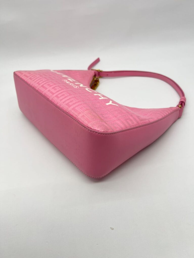 Small Moon Cut Out Coated Canvas Logo 4G Embossed Pink White GHW