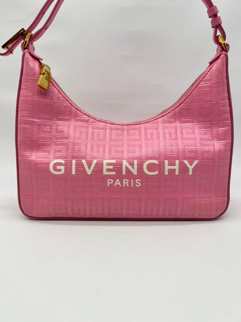 Small Moon Cut Out Coated Canvas Logo 4G Embossed Pink White GHW