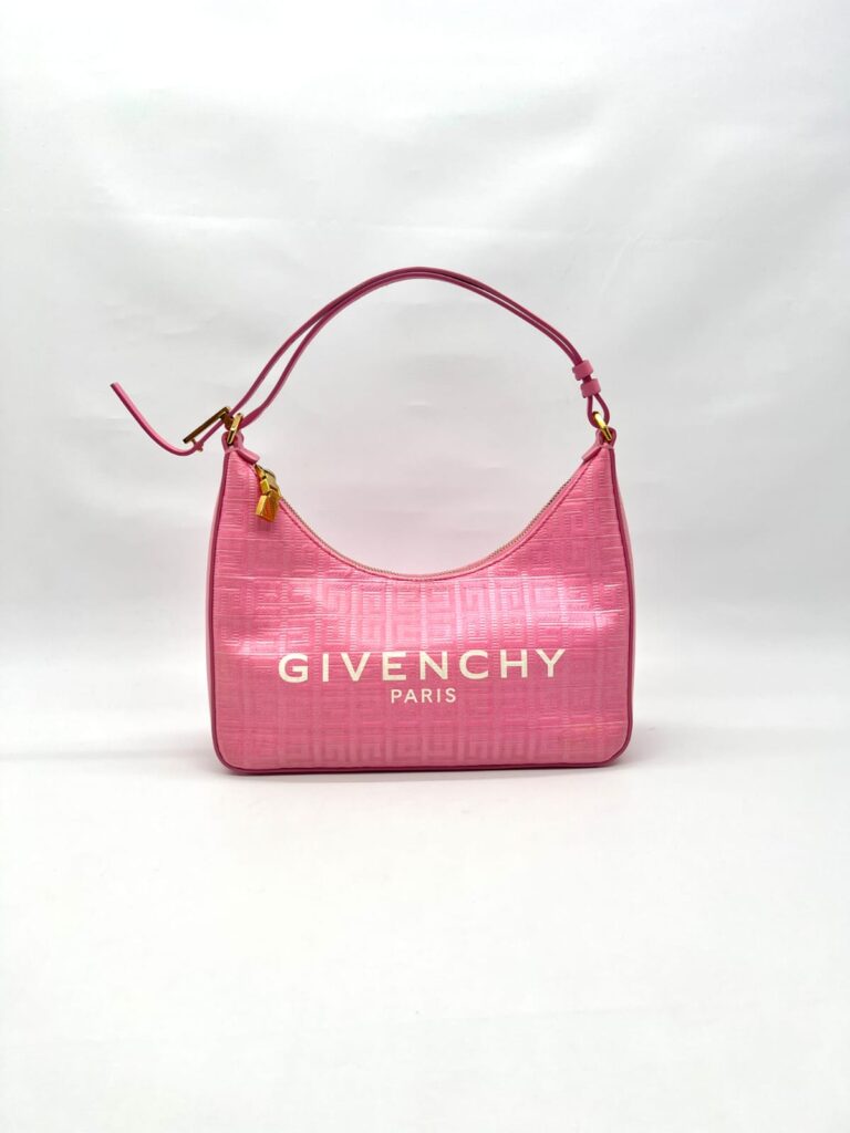 Small Moon Cut Out Coated Canvas Logo 4G Embossed Pink White GHW