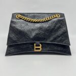 Crush Chain Bag Crinkled Black GHW