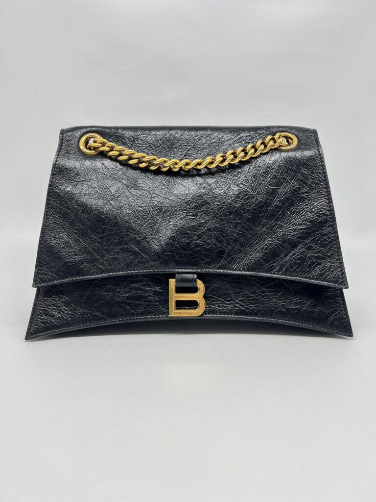 Crush Chain Bag Crinkled Black GHW