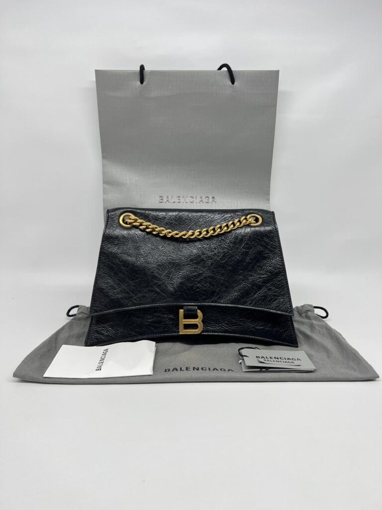 Crush Chain Bag Crinkled Black GHW